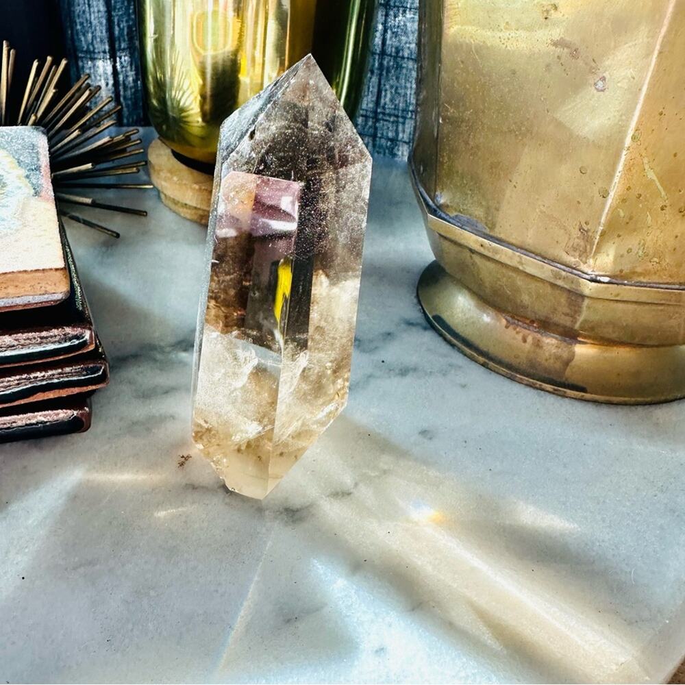 Smoky Quartz Polish Genuine 4” Crystal Point Boho Gypsy Meditation Yoga Gemstone